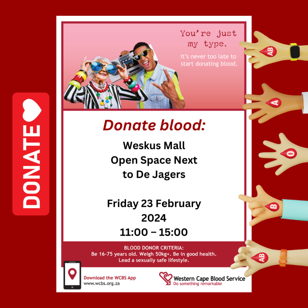 Donate Blood this February with the Western Cape Blood Services