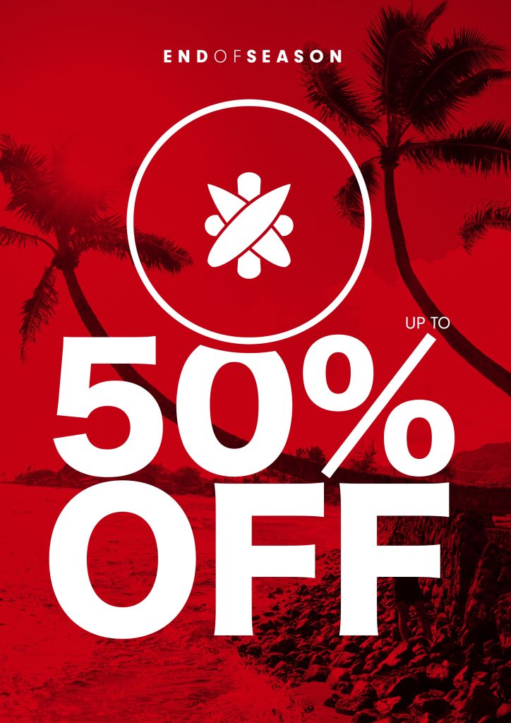 Get 50% OFF on selected items at the End of Season sale at Boardriders!